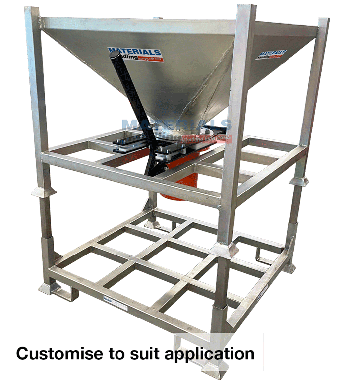 Bulk Bag Hopper with Slide Valve mounted on custom support frame MSFH100 SV200