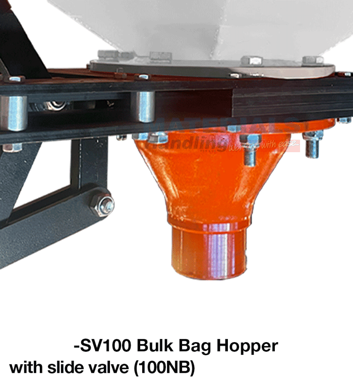 Bulk Bag Hopper with Slide Valve reducing funnel 100NB MSFH100 SV100 Bulk Bag Hopper with Slide Valve reducing funnel 100NB MSFH100 SV100