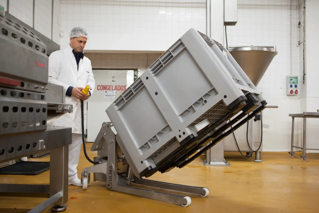 Electric Pallet Bin Tipper Cleanroom Stainless Steel EBT750 (1)