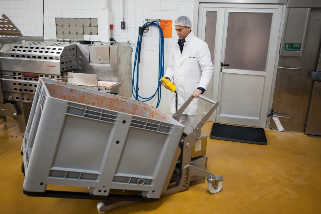 Electric Pallet Bin Tipper Cleanroom Stainless Steel EBT750 (2)
