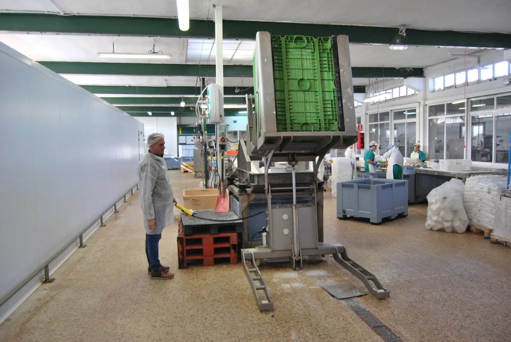 Electric Pallet Bin Tipper Straddle Legs Cleanroom Stainless Steel EBT10S (2)