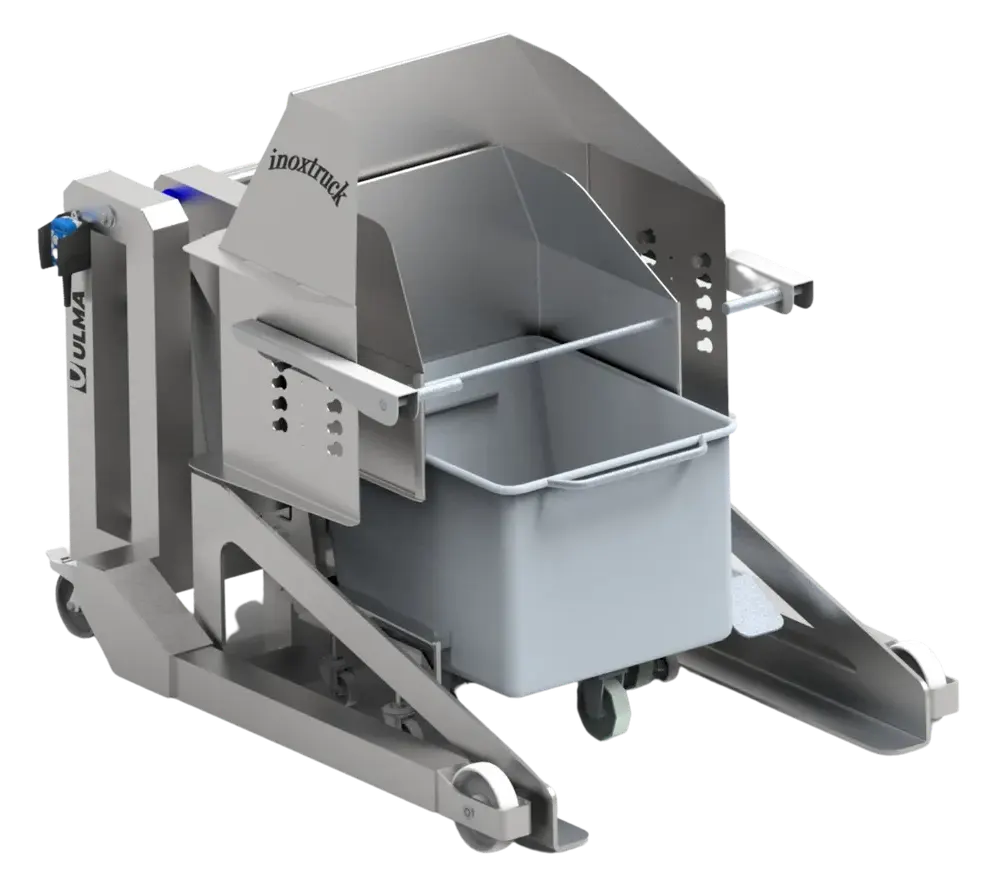 Electric Pallet Bin Tipper Straddle Legs Cleanroom Stainless Steel EBT10S