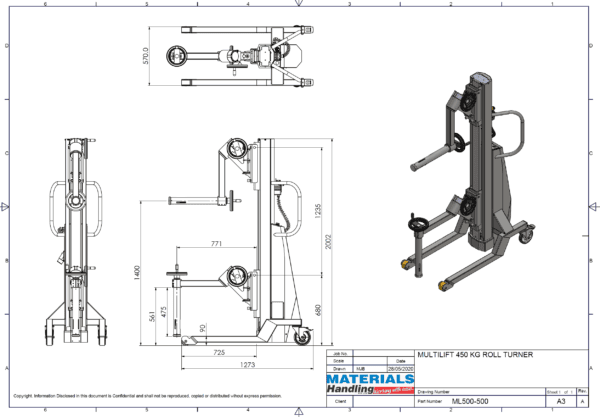 ML500 with roll turner tooling Multilift