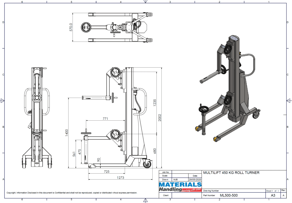 ML500 with roll turner tooling Multilift