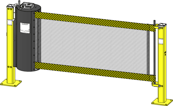 Retracting Safety Barrier Pedestrian Curtain Mesh Segregation (1) Retracting Safety Barrier Pedestrian Curtain Mesh Segregation (1)