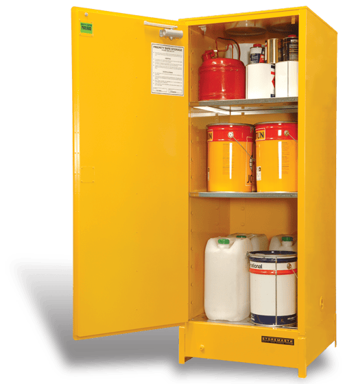 SC300 Indoor Dangerous Goods Storage Cabinets open SC300 Indoor Dangerous Goods Storage Cabinets open