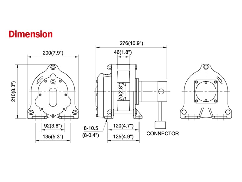 24V DC winch LPDH120 dims 24V DC winch LPDH120 dims