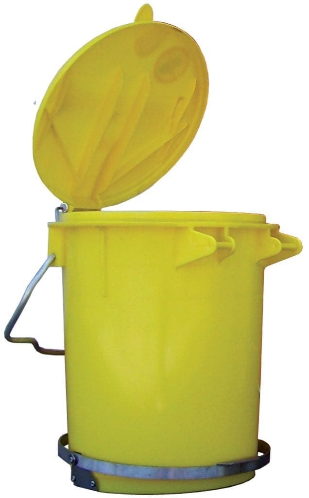 35LL Yellow OpenLid 09 300 Foot Pedal Waste Bins (Round)