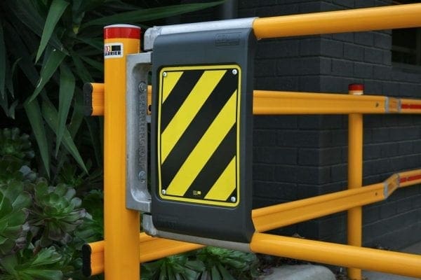 Ball Fence Swing Gate Application close up Ball Fence Swing Gate Application close up