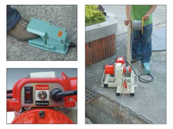 Capstan winch in action cable puller LCAP250 Capstan winch in action cable puller LCAP250