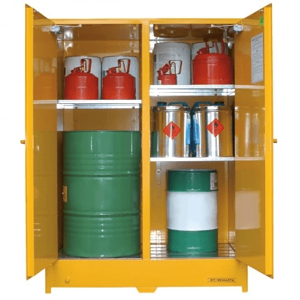 DPS450 Heavy Duty Dangerous Goods Storage Cabinets open DPS450 Heavy Duty Dangerous Goods Storage Cabinets open