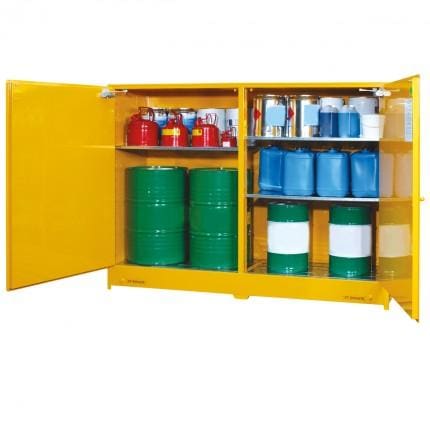 DPS850 Heavy Duty Dangerous Goods Storage Cabinets open DPS850 Heavy Duty Dangerous Goods Storage Cabinets open