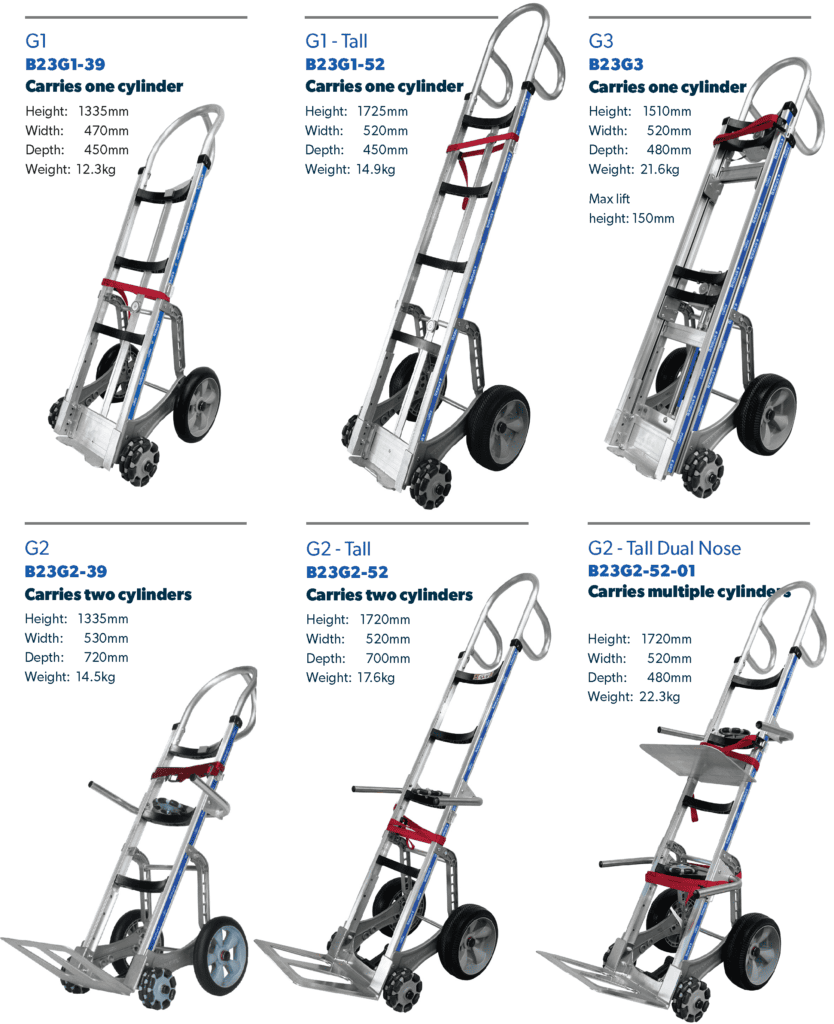 Gas Cylinder Trolleys Aluminium range Gas Cylinder Trolleys Aluminium range