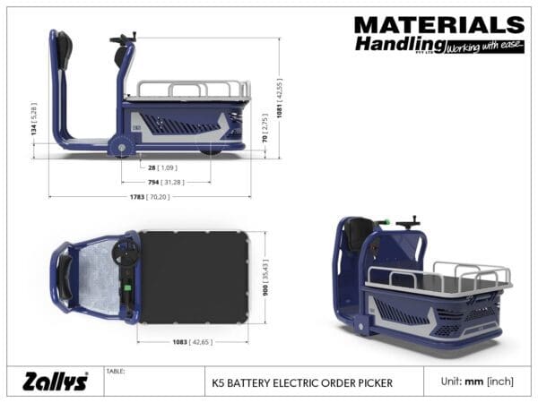 K5 GA drawing Battery electric order picker K5 GA drawing Battery electric order picker