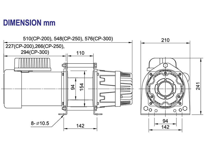 LACW200 Industrial Electric Winches CP200 dimensions LACW200 Industrial Electric Winches CP200 dimensions