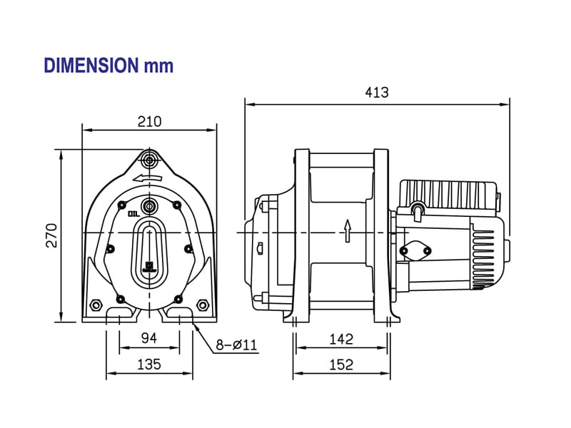 LCWL200 Industrial Electric Winches dimensions LCWL200 Industrial Electric Winches dimensions