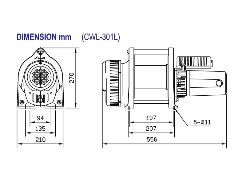 LCWL305 Industrial Electric Winches dimensions CWL301L LCWL305 Industrial Electric Winches dimensions CWL301L