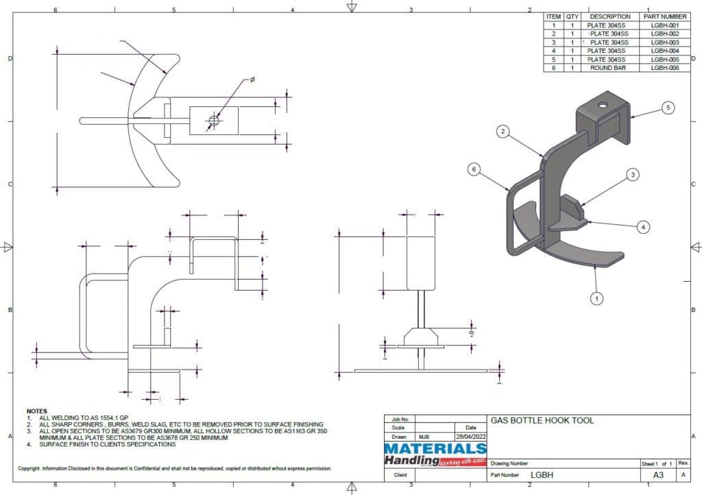 LGBH GAS BOTTLE HOOK TOOL FAB DRAWING LGBH GAS BOTTLE HOOK TOOL FAB DRAWING
