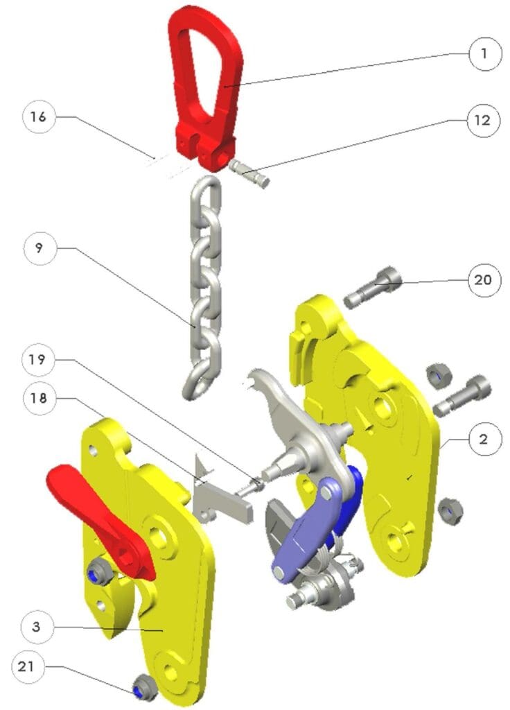 Lifting Clamp NK exploded parts