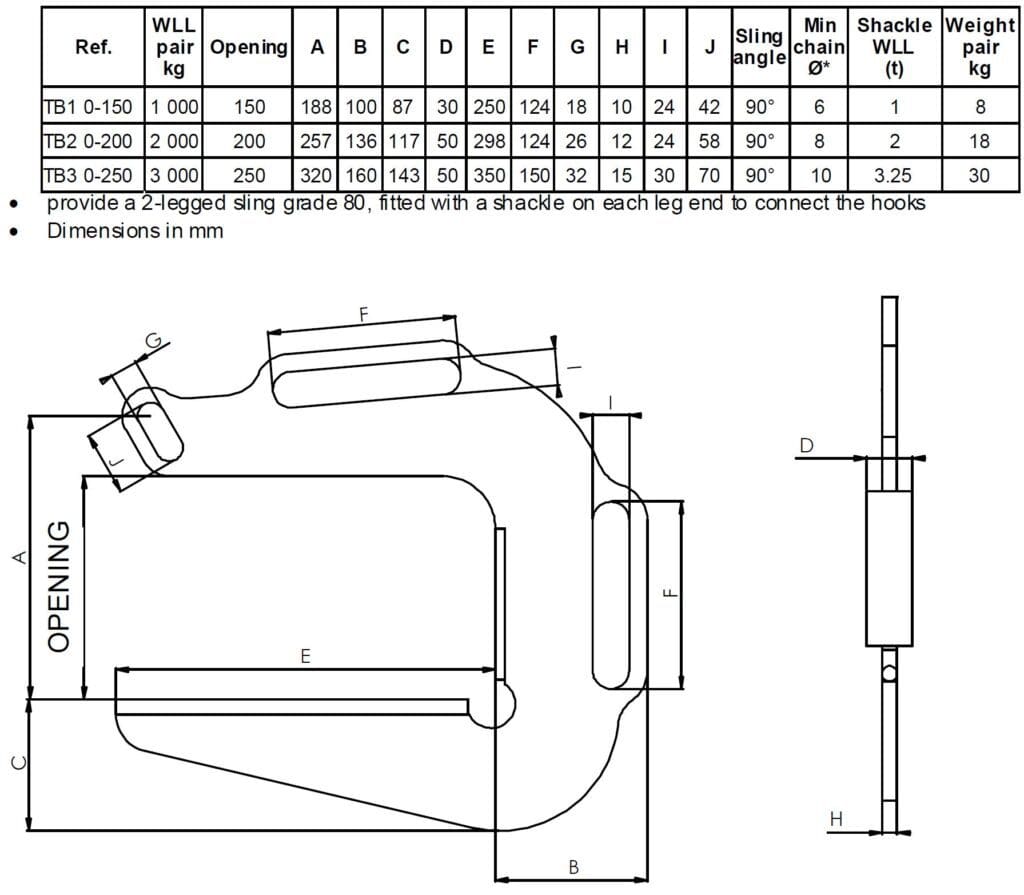 Lifting Hooks Pipes and Tubes TB Lifting Hooks Pipes and Tubes TB