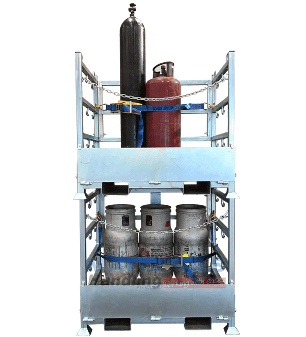 MSGC80 Gas Cylinder Stillage Cage stacked MSGC80 Gas Cylinder Stillage Cage stacked