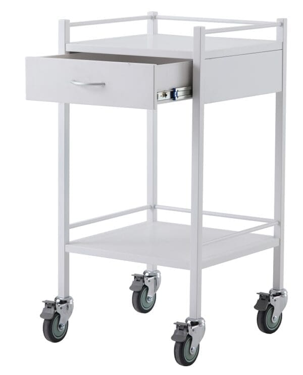 Medical Trolleys Instrument Powdercoated PCT01 Powder Coated Trolley One Drawer Medical Trolleys Instrument Powdercoated PCT01 Powder Coated Trolley One Drawer