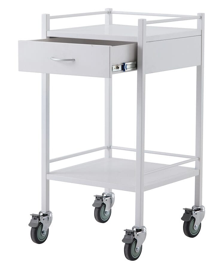 Medical Trolleys Instrument Powdercoated PCT01 Powder Coated Trolley One Drawer Medical Trolleys Instrument Powdercoated PCT01 Powder Coated Trolley One Drawer