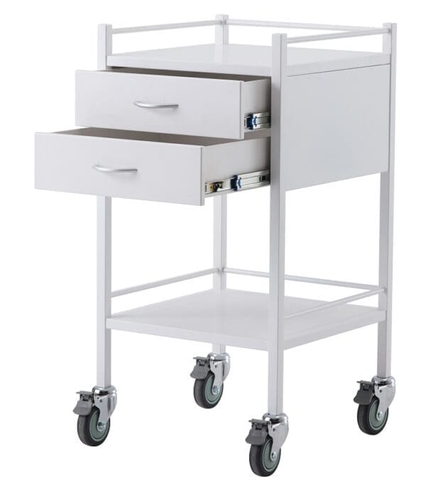 Medical Trolleys Instrument Powdercoated PCT02 Powder Coated Trolley Two Drawer Medical Trolleys Instrument Powdercoated PCT02 Powder Coated Trolley Two Drawer