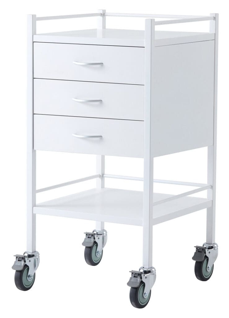 Medical Trolleys Instrument Powdercoated PCT03 Powder Coated Trolley Three Drawer Medical Trolleys Instrument Powdercoated PCT03 Powder Coated Trolley Three Drawer