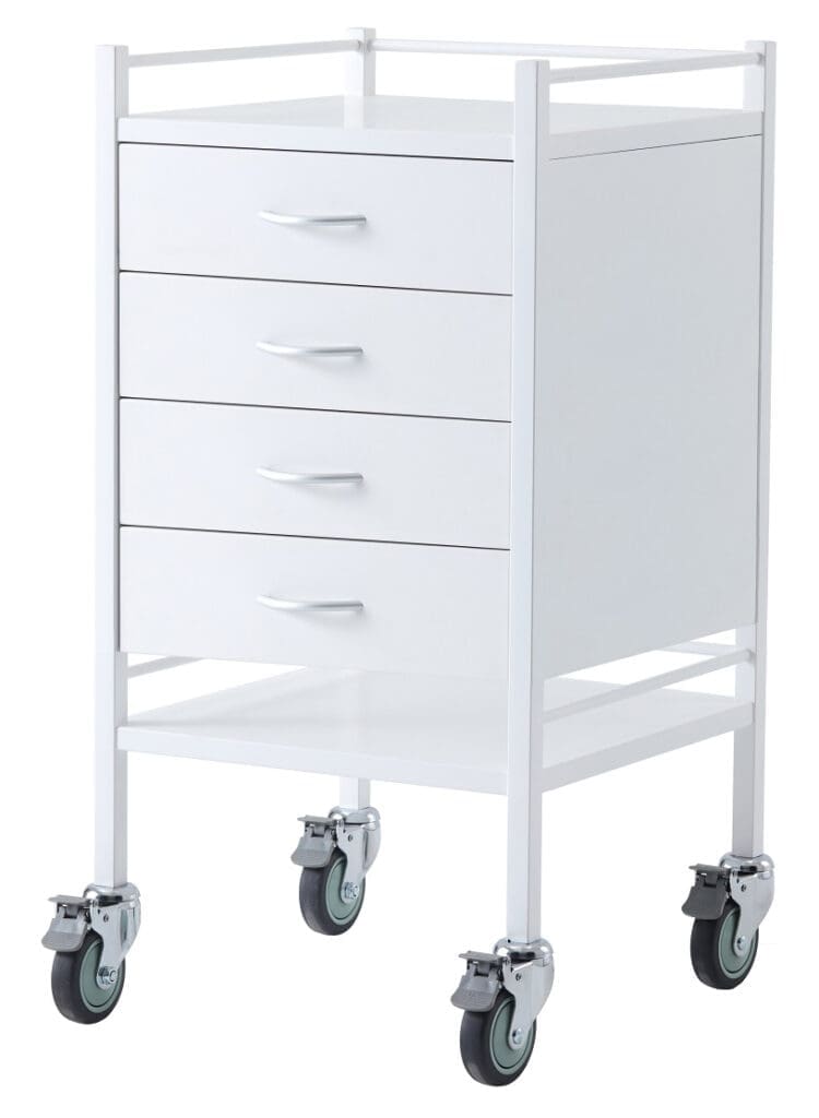 Medical Trolleys Instrument Powdercoated PCT04 Powder Coated Trolley Four Drawer Medical Trolleys Instrument Powdercoated PCT04 Powder Coated Trolley Four Drawer
