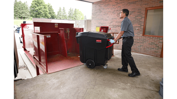 Mega Brute Mobile Waste Container Application being pushed Mega Brute Mobile Waste Container Application being pushed