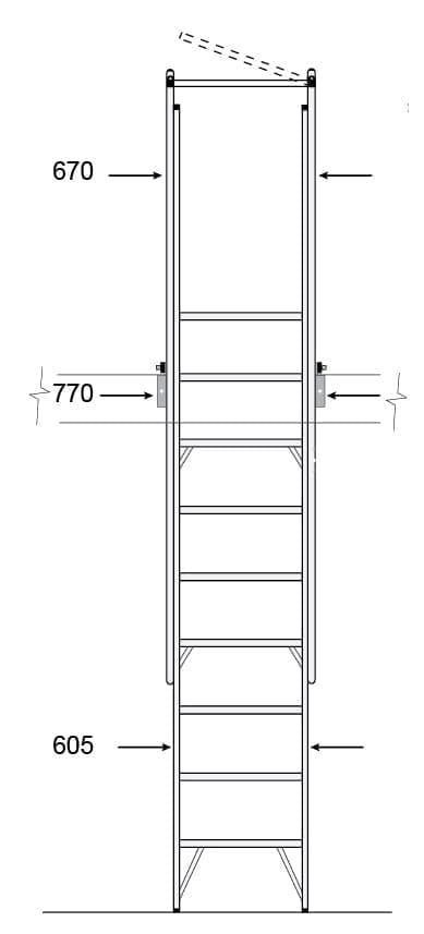 Mezzalad Ladder Drawing Height Mezzalad Ladder Drawing Height