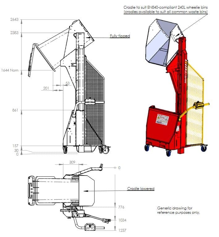 Multi Tip Wheelie Bin Tipper Dimensions Multi Tip Wheelie Bin Tipper Dimensions