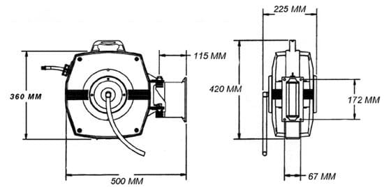 Retracting Safety Barrier Tape Reels MRC3000 Series dimensions Retracting Safety Barrier Tape Reels MRC3000 Series dimensions